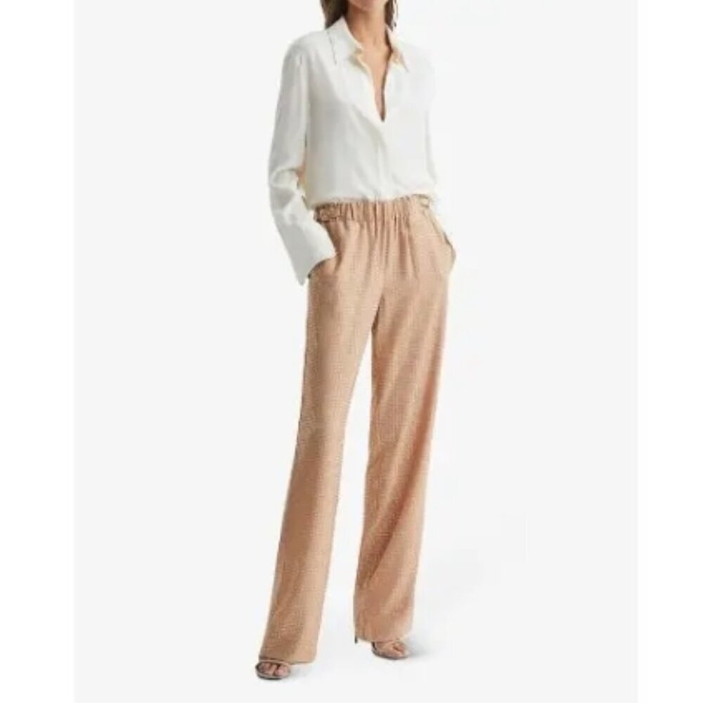 REISS Arielle Wide Leg Embellished Trousers – Nude – Size 4 – NWT - Picture 2 of 9